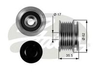 Fulie alternator AUDI A6 4B2 C5 GATES OAP7044