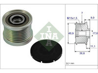 Fulie alternator Dacia Logan, Duster, Dokker, Espace, Clio, Captur, Opel Vivaro, Nissan X-Trail, Qashqai, Kadjar, Kangoo, Laguna, Master, Megane, Scenic, Trafic, Twingo, Forfour, Fortwo, INA