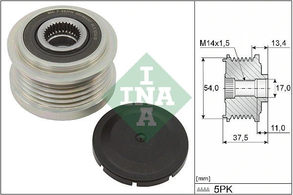 Fulie alternator INA VAUXHALL CORSAVAN Mk IV (E) Caseta/ Hatchback (X15) 2014-2019 - 535 0278 10