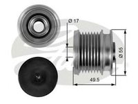 Fulie alternator MERCEDES-BENZ C-CLASS W204 GATES OAP7086