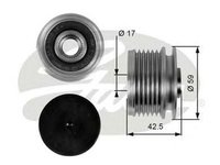 Fulie alternator RENAULT MEGANE I Coach DA0 1 GATES OAP7106