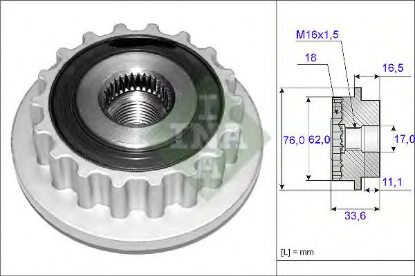 Fulie alternator VW MULTIVAN Mk V (7HM, 7HN, 7HF,