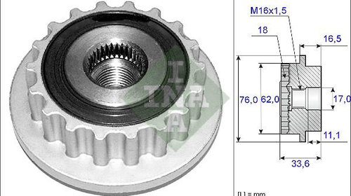 Fulie alternator VW TOUAREG 7LA 7L6 7L7 INA 5