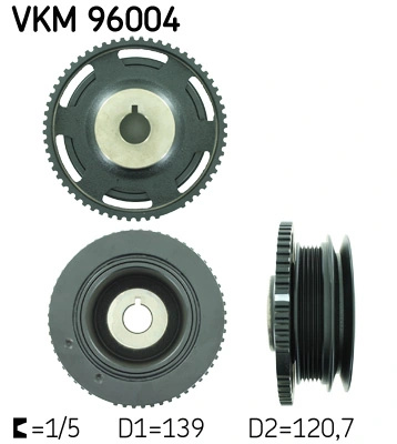 Fulie arbore cotit / vibrochen SKF DAEWOO LANOS (KLAT) 1997-2002 - VKM 96004