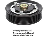 FULIE COMPRESOR Ac/ , COMPLETA , PENTRU AUDI VW SKODA SEAT CU COMPRESOR DENSO 6SES14C