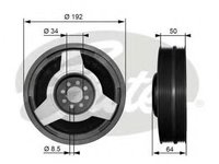 Fulie curea, arbore cotit AUDI A4 limuzina (8D2, B5), AUDI A8 limuzina (4D2, 4D8), VW PASSAT limuzina (3B2) - GATES TVD1030