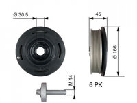 Fulie curea, arbore cotit GATES TVD1041A