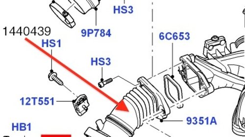 Furtun admisie original Ford Focus 2 , 1.6 TDCi - FINIS 1440439