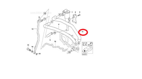 Furtun aerisire arbore cotit, Bmw X5 (E53), 2000-12.2006 Motor 4.4 I, 4.6 Is,