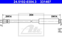 Furtun frana 24 5102-0304 3 ATE pentru Bmw Seria 3 Bmw Seria 5 Bmw Seria 6