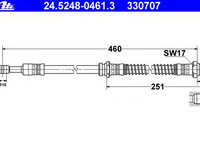 Furtun frana 24 5248-0461 3 ATE pentru Mitsubishi Carisma Volvo S40 Volvo V40 Mitsubishi Space