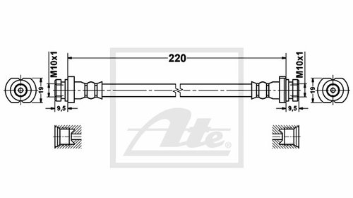 Furtun frana 24 5284-0220 3 ATE pentru Chevro