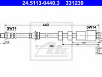 Furtun frana BMW 3 (E90) (2005 - 2011) ATE 24.5113-0440.3