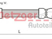 Furtun frana CITROËN C5 III Break (TD_) (2008 - 2016) METZGER 4111109