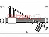 Furtun frana FORD FIESTA Mk IV (JA_, JB_) (1995 - 2002) METZGER 4112527