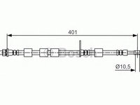 Furtun frana FORD FIESTA VI (2008 - 2016) BOSCH 1 987 481 701