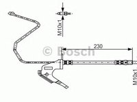 Furtun frana OPEL ASTRA G hatchback (F48_, F08_) - OEM - BOSCH: 1987481161|1 987 481 161 - W02601699 - LIVRARE DIN STOC in 24 ore!!!