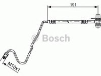 Furtun frana SKODA FABIA (6Y2) - OEM - BOSCH: 1987481537|1 987 481 537 - W02601701 - LIVRARE DIN STOC in 24 ore!!!