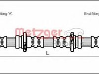 Furtun frana SUZUKI SIDEKICK (ET, TA), SUZUKI X-90 (EL), SUZUKI ESCUDO autoturism de teren, deschis (ET, TA) - METZGER 4110071