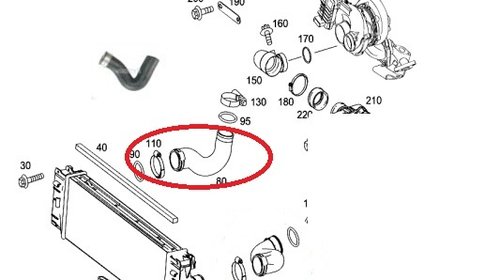 Furtun intercooler dreapta (pasager) pentru M