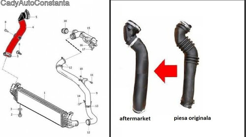 Furtun intercooler dreapta pentru Ford Focus 