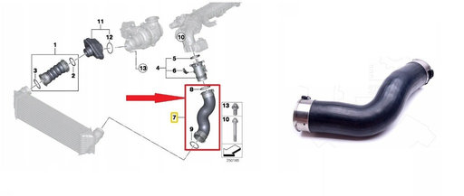 Furtun intercooler stanga BMW 3 , 5 ,7