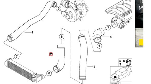 Furtun intercooler stanga inferior BMW Seria 3 E46 320D 11617799394