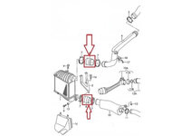 Furtun intercooler, supraalimentare Audi A3 1996-2003, Seat Leon 1999-2005, Toledo 1999-2005, Skoda Octavia 1996-2010, Vw Bora 1998-2005, Golf Iv 1997-2003, New Beetle 1998-2010, cauciuc, scurt, RapidAuto 9512PT-1