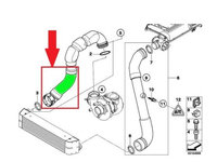 Furtun intercooler, supraalimentare Bmw Seria 5 E60/E61 2003-2010, diametru 54 mm, cauciuc, RapidAuto 2017PT-5