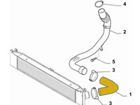 Furtun intercooler, supraalimentare Citroen Jumper 2006-2014, Fiat Ducato 2006-2014, Peugeot Boxer 2006-2014, diametru 53/53 mm, cauciuc, RapidAuto 5770PT-1