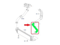 Furtun intercooler, supraalimentare Ford Galaxy 2006-2015, Mondeo 2007-, S-Max 2006-2015, diametru 49/50 mm, cauciuc, lung, RapidAuto 3219PT-3