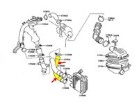 Furtun intercooler, supraalimentare Toyota Avensis Verso 2001-2009, Avensis 2000-2003, Avensis 2003-2008, Corolla Verso 2002-2004, Corolla 2000-2001, Corolla 2002-2007, diametru 55/58 mm, cauciuc, RapidAuto 8125PT-1