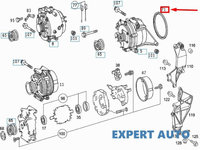 Garnitura alternator Mercedes ML (1998-2005) [W163] A0001540460