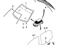 Garnitura cauciuc sina geam Daewoo Matiz/Spark/Tacuma/Rezzo Cod OE 96507923