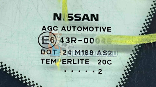 Geam caroserie fix dreapta Nissan Qashqai Facelift (2) [Fabr 2009-2013] OEM