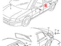 Geam dreapta spate Audi A4 B6 (8E2) Sedan 2003 1.9 TDI OEM 8E5845026C