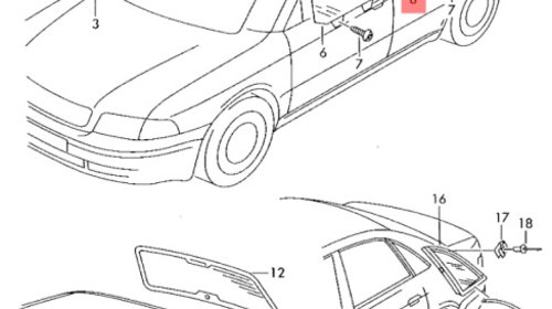 Geam dreapta spate Audi A4 B6 (8E2) Sedan 200