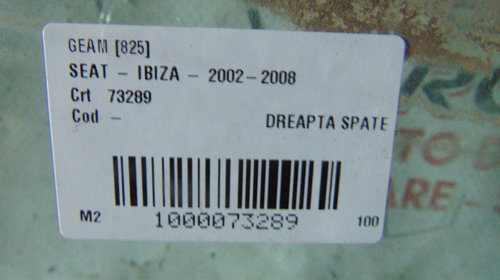 Geam dreapta spate Seat Ibiza din 2004.