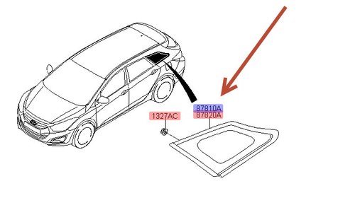 Geam fix ( include cheder ) aripa spate dreapta Hyundai i40 ( model 5 usi ) / Nou / Original / OE 87820-3Z320