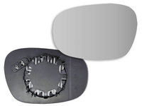 Geam oglinda exterioara cu suport fixare Bmw Seria 1 (E81/E82/E87/E88), 2009-10.2013, Seria 3 (E90/E91), 08.2008-06.2012, Seria 3 (E92/93) Coupe/Cabrio, 09.2006-03.2010, Stanga, incalzita, geam asferic, cromat, 2 pini