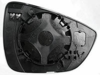 Geam oglinda exterioara cu suport fixare Ford Focus, 04.2018-, partea Stanga, incalzit, sticla asferica, geam cromat, pentru oglinzi cu echipare BLIS, Aftermarket