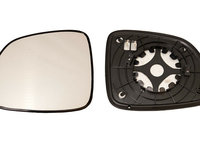 Geam oglinda exterioara cu suport fixare Chevrolet Captiva (Klac), 07.2011-, Stanga, incalzita, geam convex, cromat