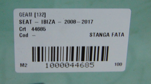 Geam stanga fata Seat Ibiza din 2012