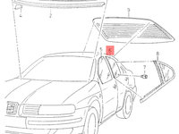 Geam usa dreapta spate 1M0845206A Seat Leon (1M1) Hatchback 2006 1.9 TDI SEAT LEON (1M1) [ 1999 - 2006 ] OEM 1M0845206A