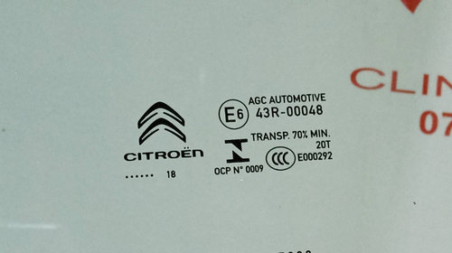 Geam usa stanga spate Citroen C3 III 2007