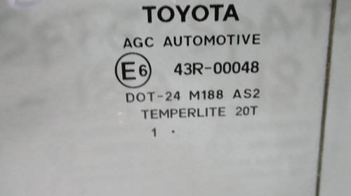 Geam usa stanga spate Toyota Yaris Hatchback an 2013-2018