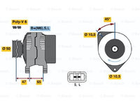 Generator / Alternator (0123115010 BOSCH) NISSAN