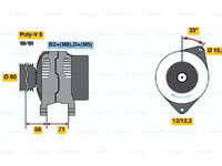 Generator / Alternator (0124415037 BOSCH) FIAT