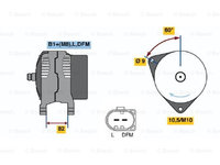 Generator / Alternator (0124515058 BOSCH) AUDI,VW (SVW)