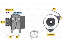 Generator / Alternator (0124525216 BOSCH) FUSO (MITSUBISHI),MITSUBISHI,TEMSA